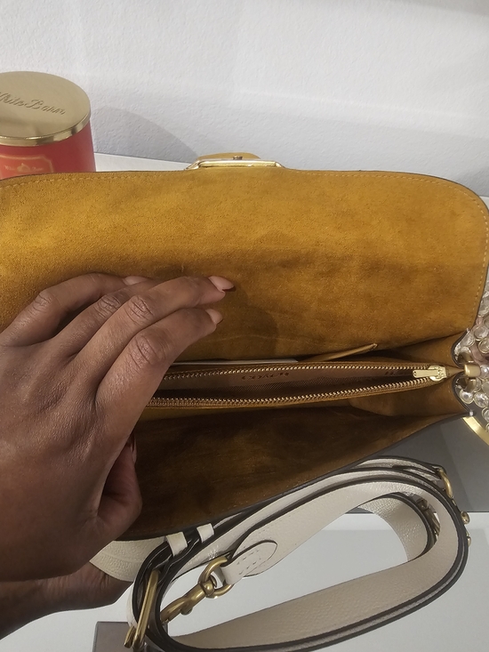 Coach Soft Pebble Leather Tabby Shoulder Bag in Chalk - Picture 8 of 9